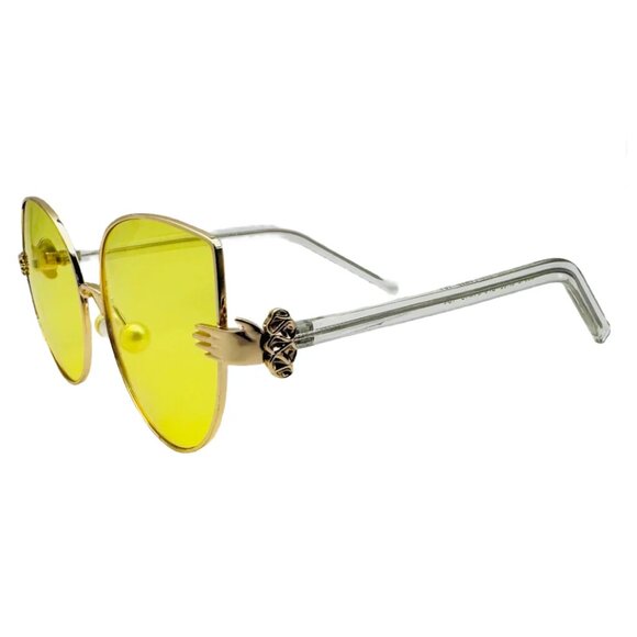 7021 | Yellow Lens Cateye Sunglasses - Picture 2 of 5